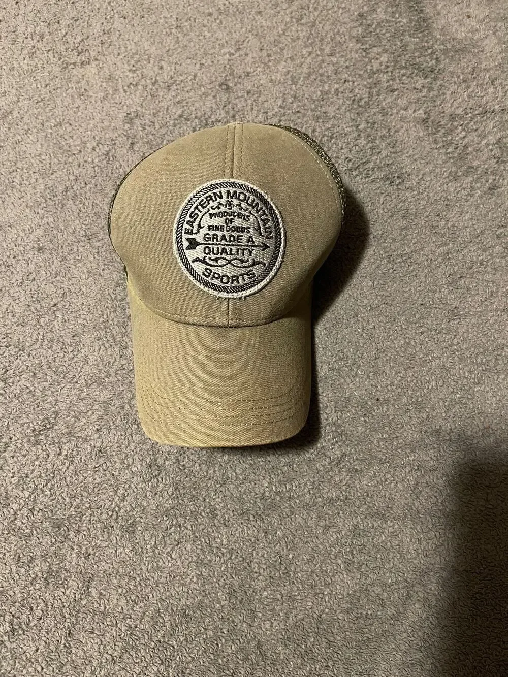 Eastern Mountain Sports Hat Unisex OS Olive Trucker Cap Mesh Patch Logo Vintage
